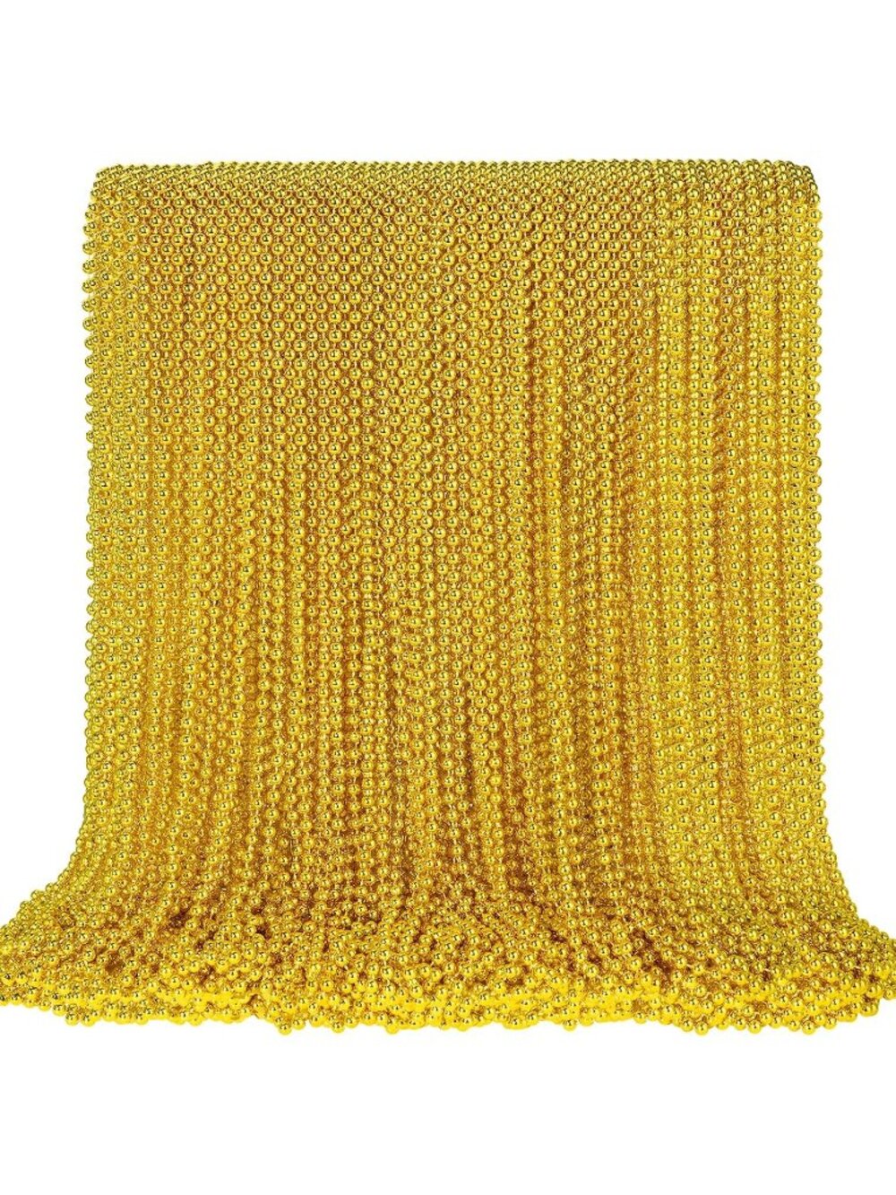 100PCS Orange Mardi Gras Bead Necklaces 33" Halloween Party Favor Beads-Gold